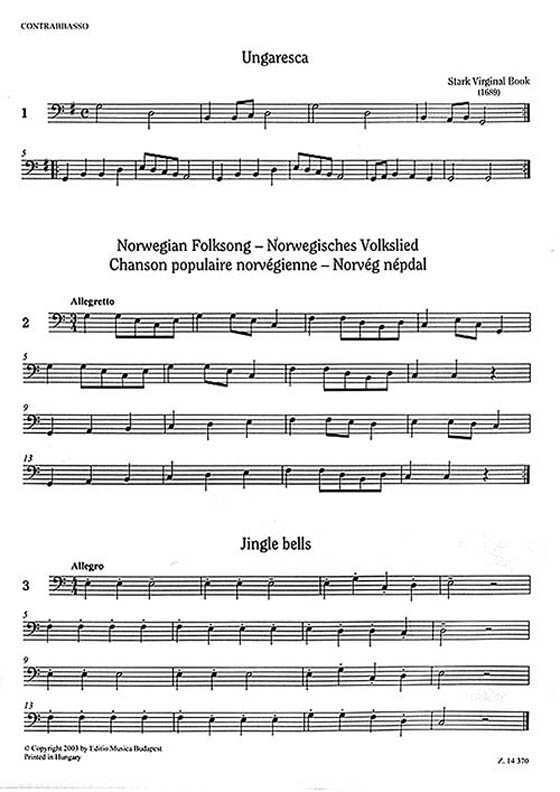 Repertoire【for Music Schools】for Double Bass with Piano Accompaniment