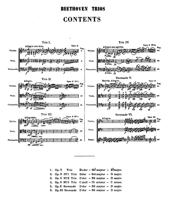 Beethoven【Trios】 for Violin , Viola and Cello and【Serenade】for Flute , Violin and Viola