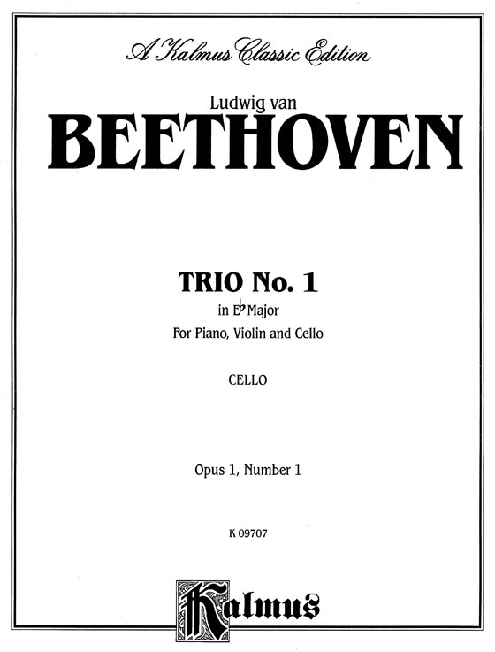 Beethohven【Trio No. 1 - Op. 1, No. 1  in E♭ Major】for Piano , Violin and Cello