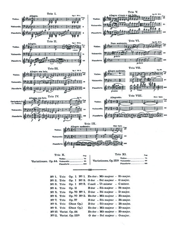 Beethohven【Trio No. 1 - Op. 1, No. 1 in E♭ Major】for Piano , Violin and Cello Beethohven【Trio No. 1 - Op. 1, No. 1 in E♭ Major】for Piano , Violin and Cello