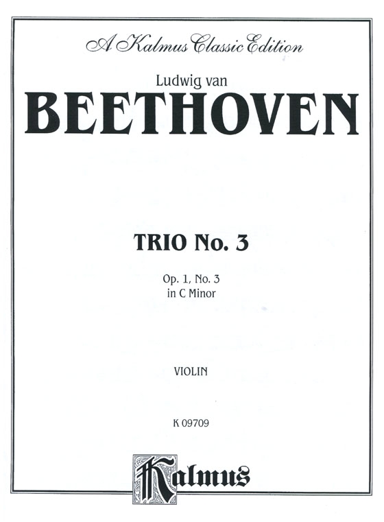 Beethoven【 Trio No. 3 - Op. 1, No. 3  In C major】for Piano , Violin and Cello