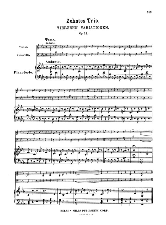 Beethoven【Trio No. 10 - 14 Variations , Op. 44 In E♭ Major】for Piano , Violin and Cello Beethoven【Trio No. 10 - 14 Variations , Op. 44 In E♭ Major】for Piano , Violin and Cello