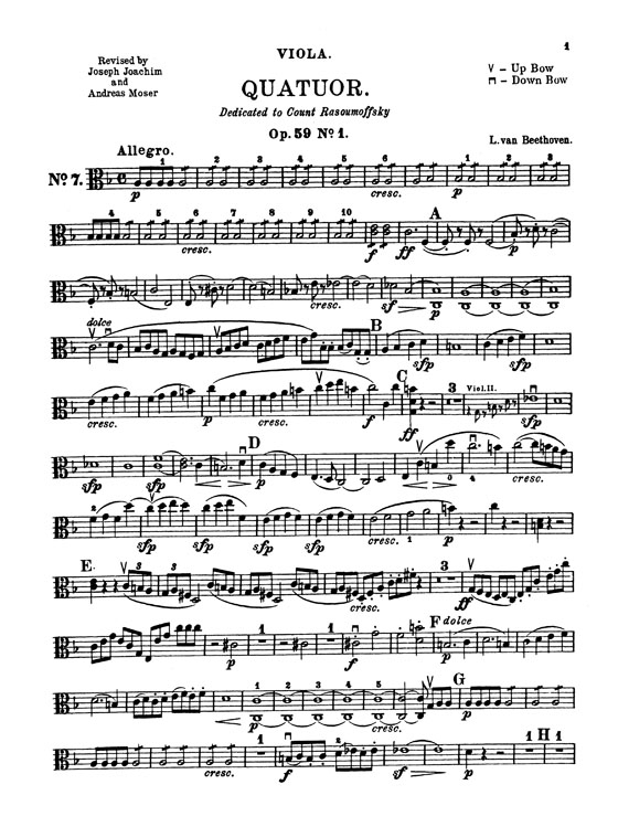 Beethoven【String Quartets , Volume Ⅱ】Op. 59 , Nos. 1- 3 , Op. 74 , Op. 95 for Two Violins , Viola and Violoncello Beethoven【String Quartets , Volume Ⅱ】Op. 59 , Nos. 1- 3 , Op. 74 , Op. 95 for Two Violins , Viola and Violoncello