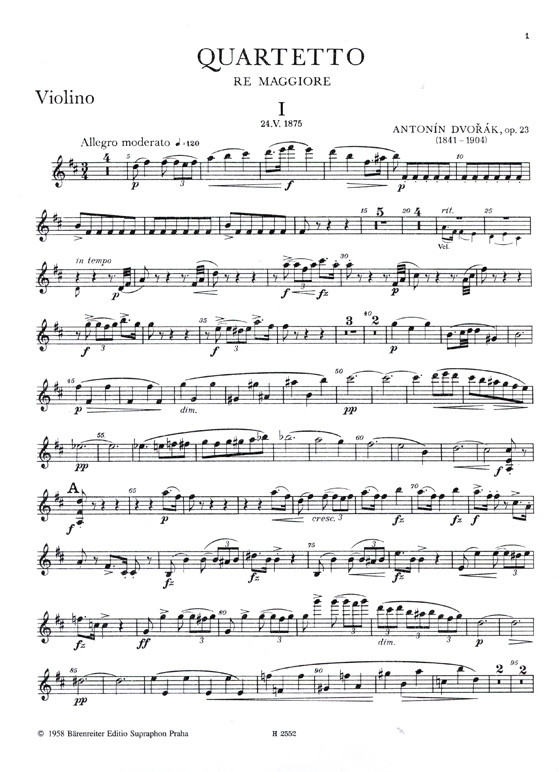 Dvorák【Klavierquartett D-Dur / Piano Quartet in D Major】Op. 23