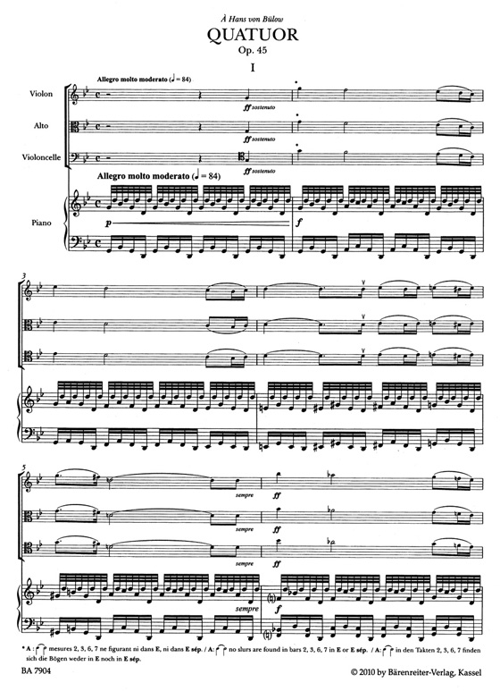 Fauré【Quatuor】pour piano , violon , alto et violoncelle en sol mineur , Op. 45 Fauré【Quatuor】pour piano , violon , alto et violoncelle en sol mineur , Op. 45