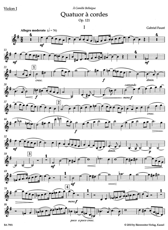 Fauré【Quatuor】à cordes , Op. 121 Fauré【Quatuor】à cordes , Op. 121