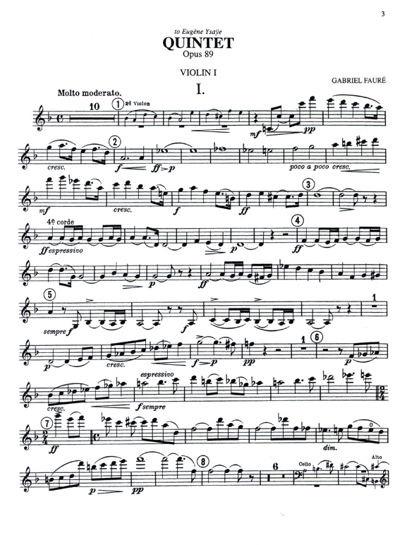 Fauré【Quintet , Opus 89 in D Minor】for Two Violins , Viola , Cello and Piano Fauré【Quintet , Opus 89 in D Minor】for Two Violins , Viola , Cello and Piano