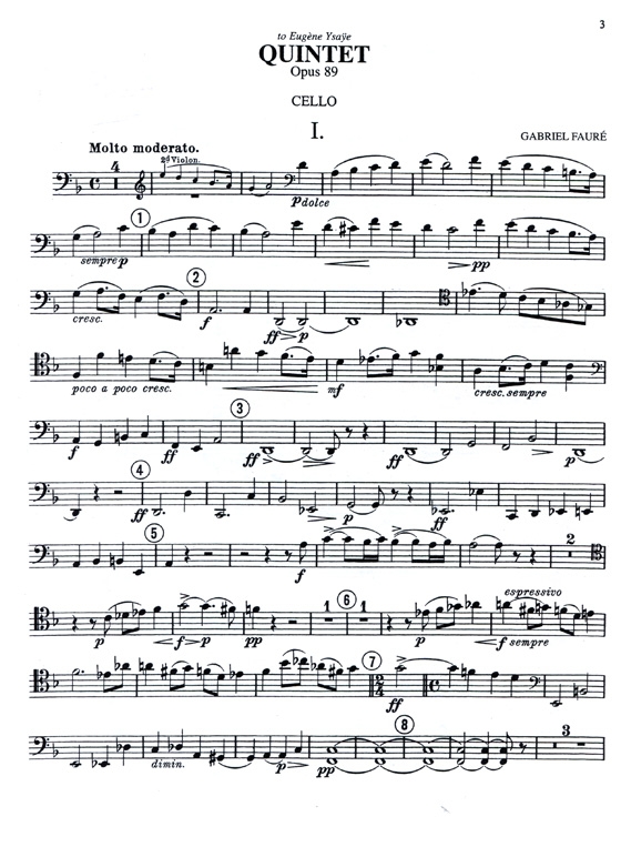 Fauré【Quintet , Opus 89 in D Minor】for Two Violins , Viola , Cello and Piano Fauré【Quintet , Opus 89 in D Minor】for Two Violins , Viola , Cello and Piano