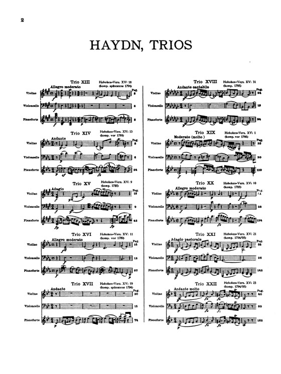 Haydn Piano Trios , Complete in Four Volumes 【Volume 3】 Nos. 13 - 17 HOB. XV: 18 , 13 , 9 , 11 , 19