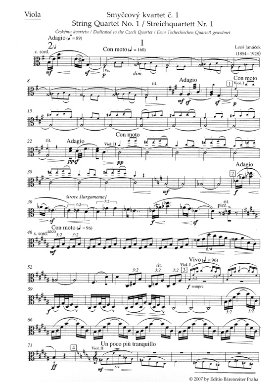 Janácek【String Quartet , No. 1 / Streichquartett Nr. 1】Inspired by Leo Tolstoy's －Kreutzer Sonata