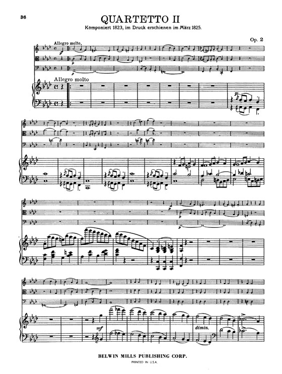 Mendelssohn【Piano Quartet No. 2 in F Minor , Opus 2】for Piano , Violin , Viola and Cello Mendelssohn【Piano Quartet No. 2 in F Minor , Opus 2】for Piano , Violin , Viola and Cello