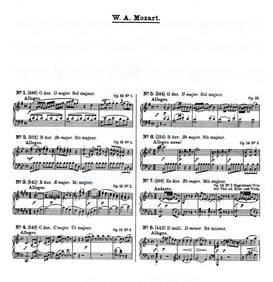 Mozart【Trio No. 1 in G Major , K. 496】for Violin , Cello and Piano Mozart【Trio No. 1 in G Major , K. 496】for Violin , Cello and Piano