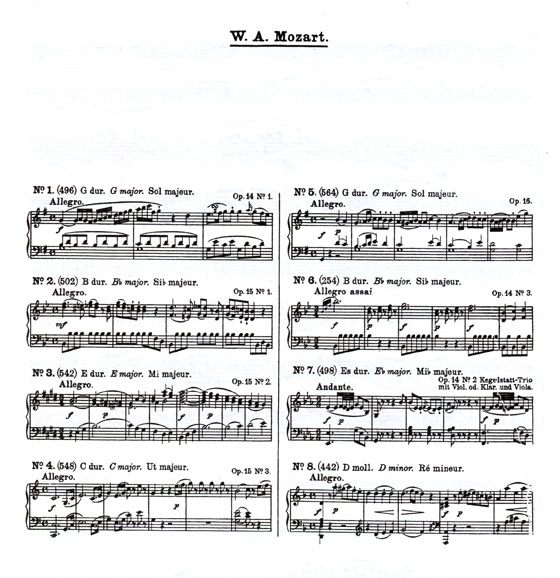 Mozart【Trio No. 1 in G Major , K. 496】for Violin , Cello and Piano