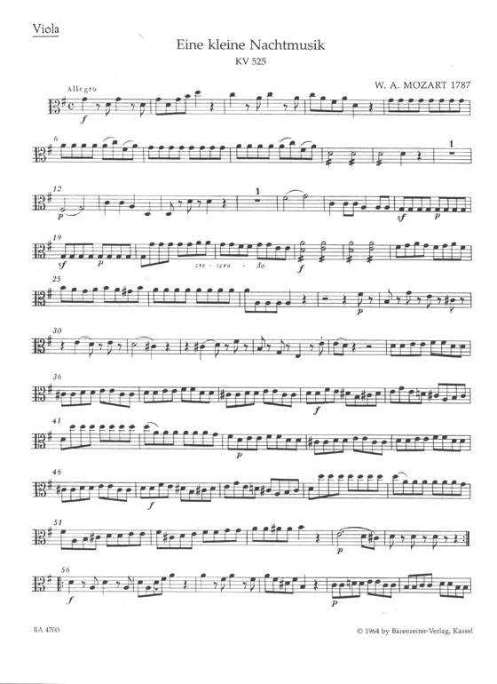Mozart【Eine Kleine Nachtmusik】for String Quartet , KV 525 Mozart【Eine Kleine Nachtmusik】for String Quartet , KV 525