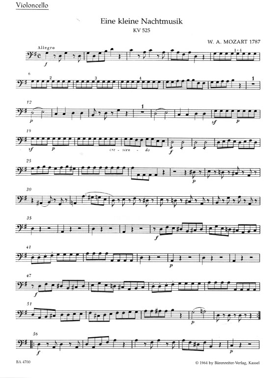 Mozart【Eine Kleine Nachtmusik】for String Quartet , KV 525 Mozart【Eine Kleine Nachtmusik】for String Quartet , KV 525