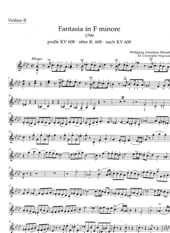 Mozart【Fantasia in F Minore】for strings , KV 608 Mozart【Fantasia in F Minore】for strings , KV 608