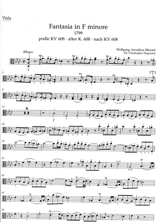 Mozart【Fantasia in F Minore】for strings , KV 608 Mozart【Fantasia in F Minore】for strings , KV 608