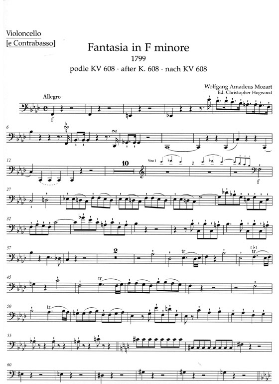 Mozart【Fantasia in F Minore】for strings , KV 608 Mozart【Fantasia in F Minore】for strings , KV 608