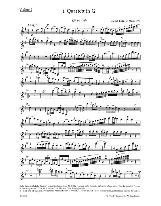Mozart The Thirteen Early String Quartets No. 1-4【Ⅰ】K. 80、K.155、K.156、K. 157 Mozart The Thirteen Early String Quartets No. 1-4【Ⅰ】K. 80、K.155、K.156、K. 157