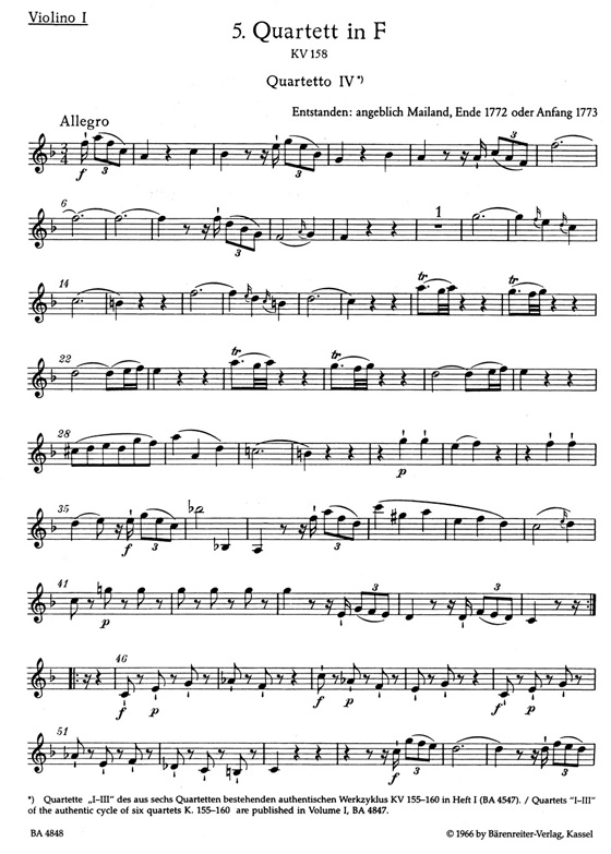 Mozart The Thirteen Early String Quartets No. 5-7【Ⅱ】K. 158、K. 159、K. 160