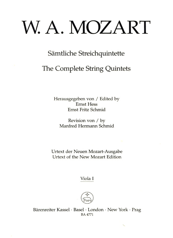 Mozart【The Complete String Quintets】K. 174、K. 515、K. 516、K. 406、K. 593、K. 614