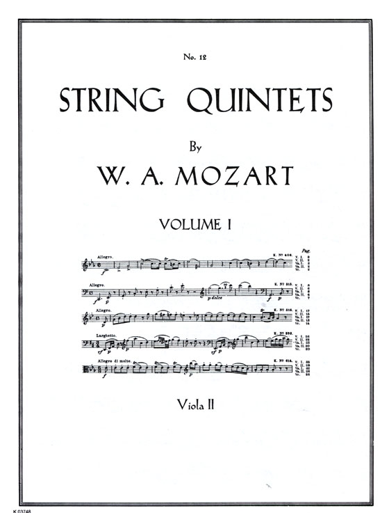 Mozart【String Quintets】K. 406 , K. 515 , K. 516 , K. 593 , K. 614