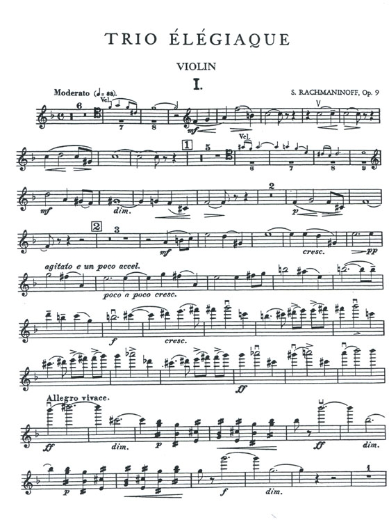 Rachmaninoff【Trio in D Minor , Opus 9】for Violin , Cello and Piano