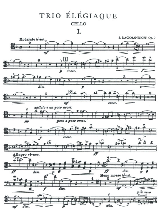 Rachmaninoff【Trio in D Minor , Opus 9】for Violin , Cello and Piano