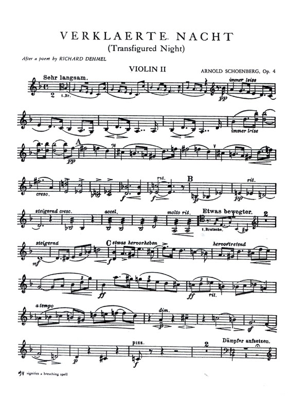 Schoenberg【Verkläerte Nacht / Transfigured Night , Opus 4】for Two Violins , Two Violas and Two Cellos