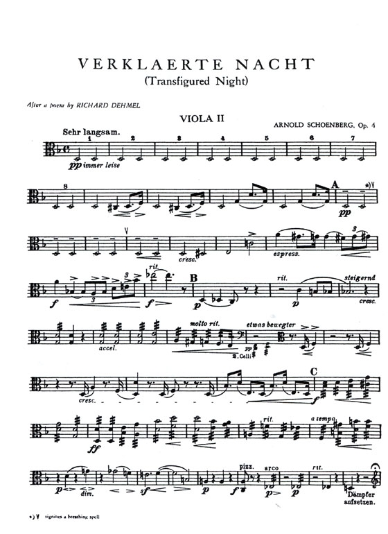 Schoenberg【Verkläerte Nacht / Transfigured Night , Opus 4】for Two Violins , Two Violas and Two Cellos