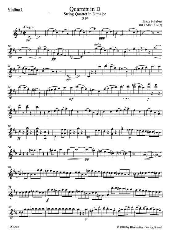 Schubert String Quartets【Ⅰ】D 94 , D 8A , D 46 , D 86 , D 89 Schubert String Quartets【Ⅰ】D 94 , D 8A , D 46 , D 86 , D 89