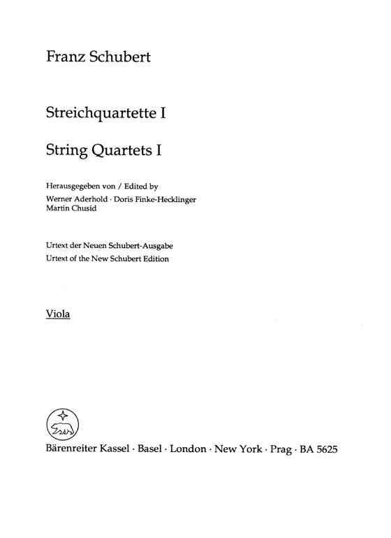 Schubert String Quartets【Ⅰ】D 94 , D 8A , D 46 , D 86 , D 89 Schubert String Quartets【Ⅰ】D 94 , D 8A , D 46 , D 86 , D 89
