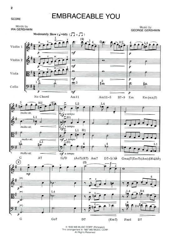 The Best Of【George Gershwin】full Score Included for Violin , Viola and Cello The Best Of【George Gershwin】full Score Included for Violin , Viola and Cello