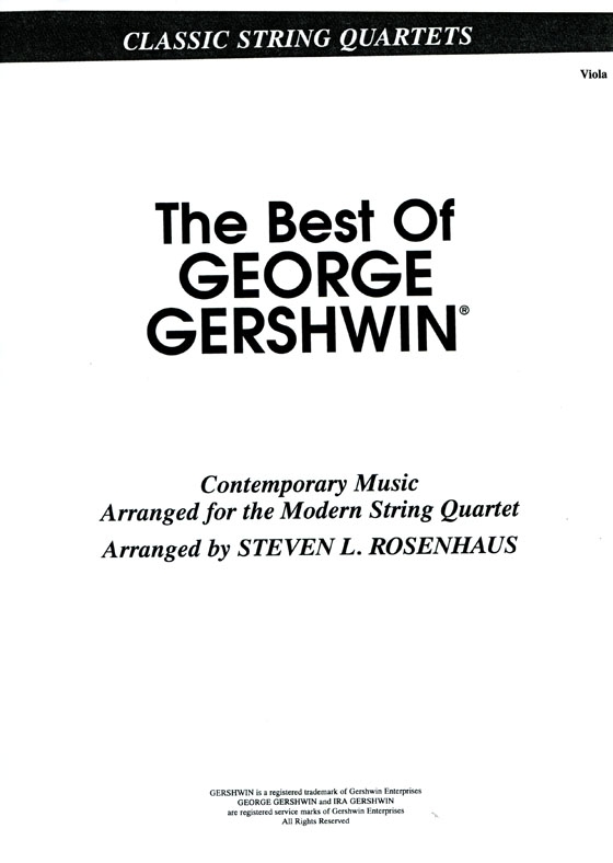 The Best Of【George Gershwin】full Score Included for Violin , Viola and Cello