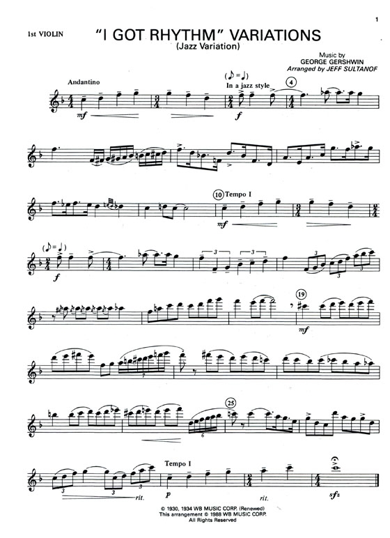 Classical【Gershwin】Full Score Included for Violins , Viola and Cello
