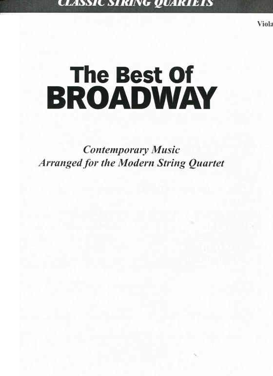 The Best of Broadway for Violin , Viola and Cello