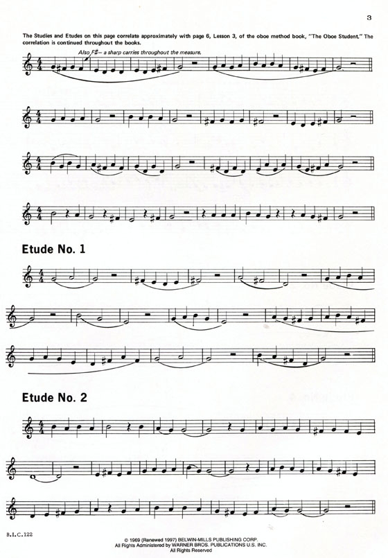 Student Instrumental Course【Studies and Melodious Etudes for Oboe】 Level One