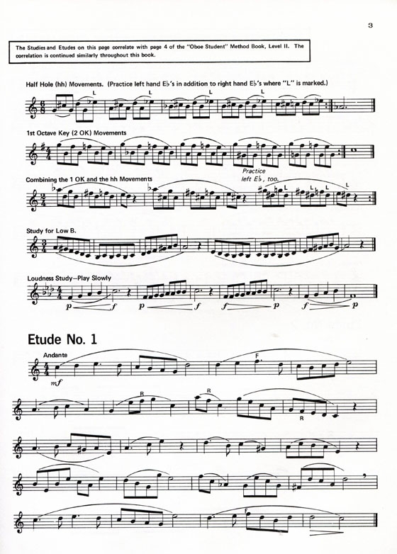Student Instrumental Course【Studies and Melodious Etudes for Oboe】 Level Two