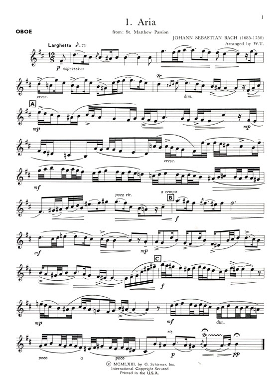 Solos for the Oboe Player with Piano Accompaniment