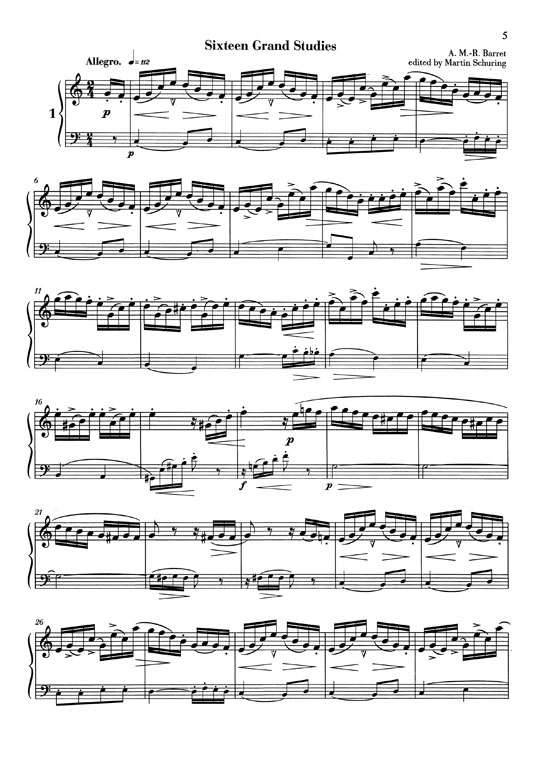 Barret【Sixteen Grand Studies】for Oboe