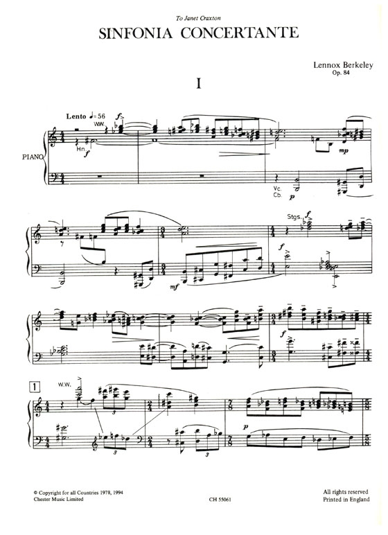 Lennox Berkeley【Sinfonia Concertante】for Oboe and Chamber Orchestra Lennox Berkeley【Sinfonia Concertante】for Oboe and Chamber Orchestra