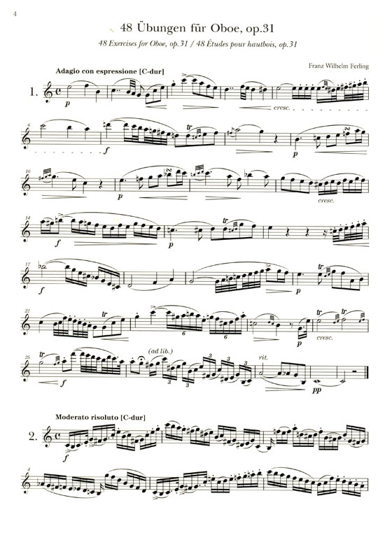 Ferling【48 Übungen】for Oboe , Op. 31