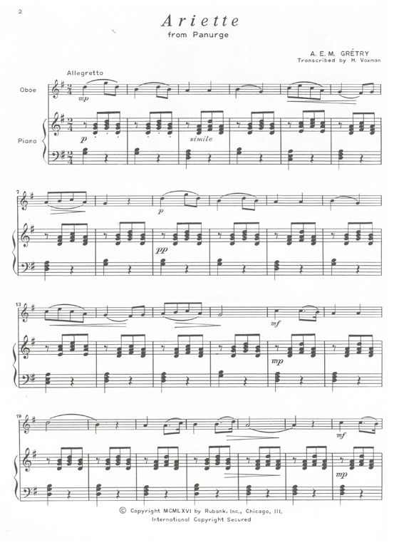 【Concert and Contest Collection】for Oboe with Piano Accompaniment 【Concert and Contest Collection】for Oboe with Piano Accompaniment