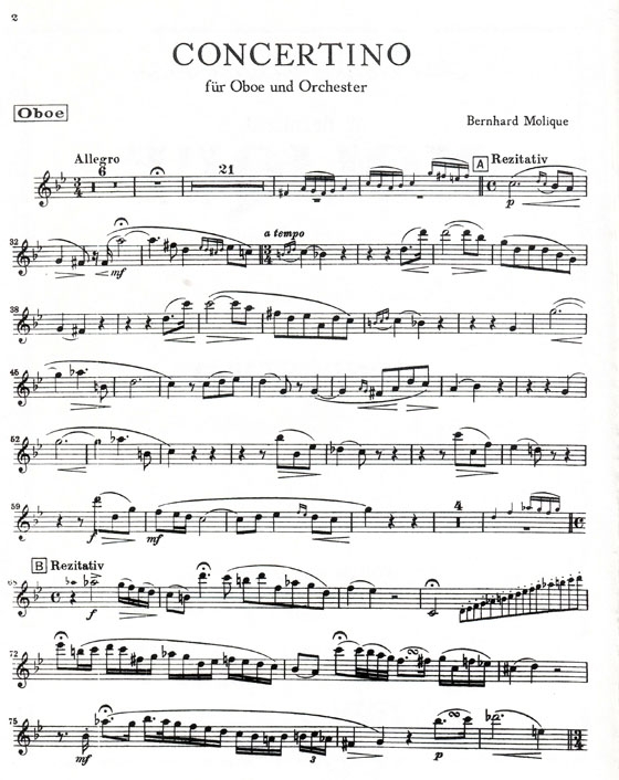 Molique【Concertino】for Oboe and Piano Molique【Concertino】for Oboe and Piano