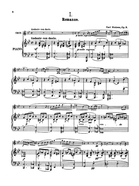 Nielsen【Fantasy Pieces , Opus 2】for Oboe and Piano Nielsen【Fantasy Pieces , Opus 2】for Oboe and Piano