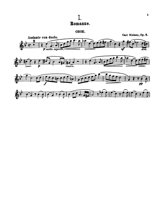 Nielsen【Fantasy Pieces , Opus 2】for Oboe and Piano