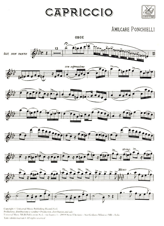 A. Ponchielli【Capriccio】Oboe e Pianoforte A. Ponchielli【Capriccio】Oboe e Pianoforte