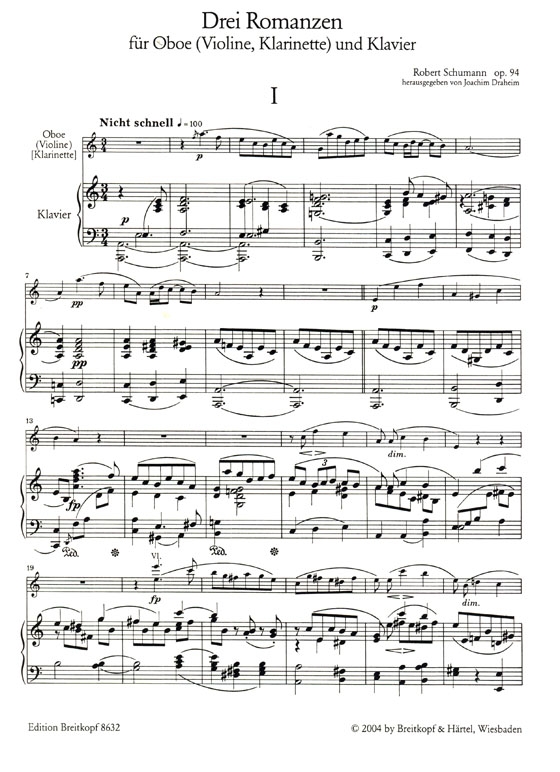 Schumann【Drei Romanzen , Opus 94】for Oboe (Violine , Klarinette) and Klavier
