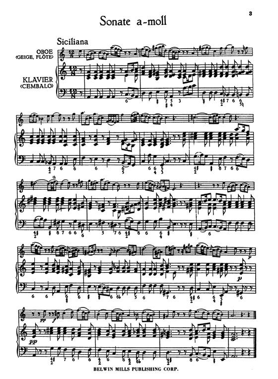 Telemann【Sonatas and Various Pieces , a-moll】for Oboe (or Viola or Flute) and Piano