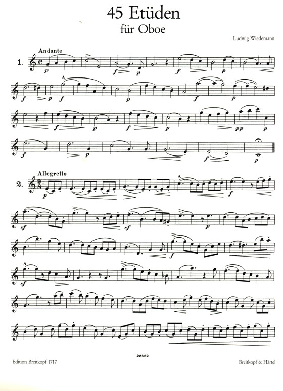 Wiedemann【45 Etüden】für Oboe Wiedemann【45 Etüden】für Oboe